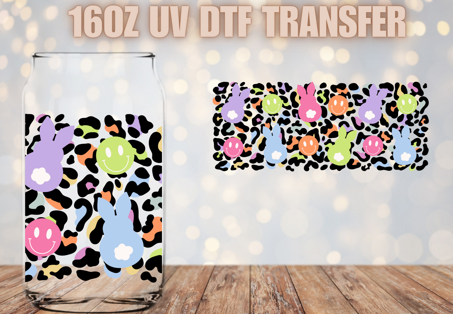 Leopard Easter Bunnies UV DTF Wrap