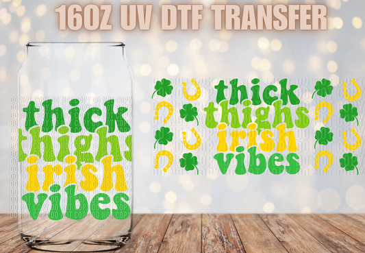 Thick Thighs Irish Vibes UV DTF Wrap