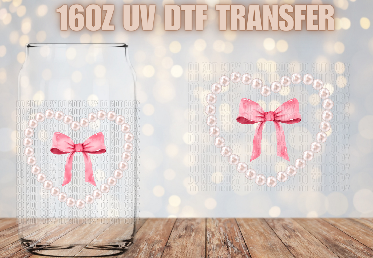 Coquette Pearls & Bow UV DTF Wrap