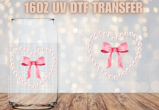 Coquette Pearls & Bow UV DTF Wrap