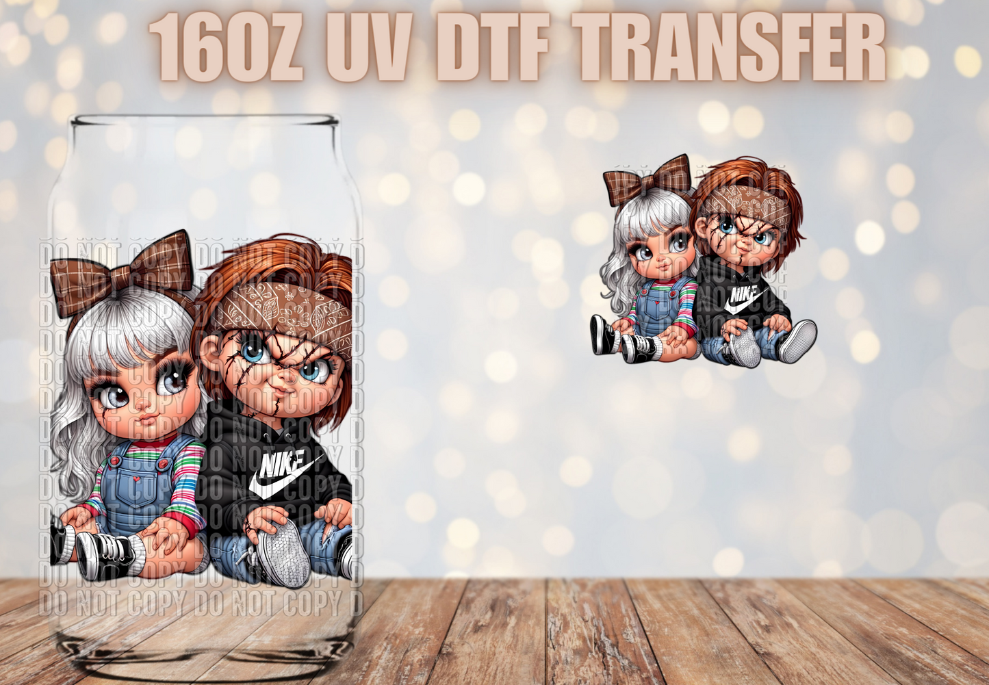 Spooky Couple Decal UV DTF Wrap