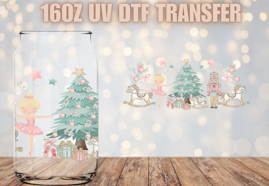 PINK Christmas Nutcracker UV DTF