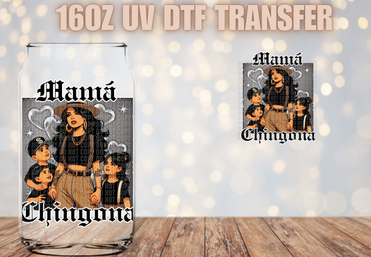 Mama Chingona2 boys 1 girl  UV DTF Decal