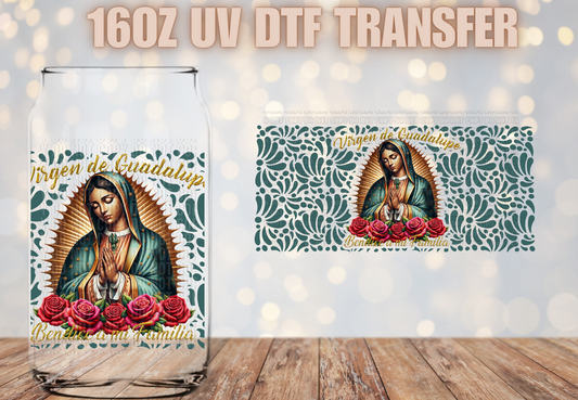 Virgen De Guadalupe Bendice mi familia UV DTF