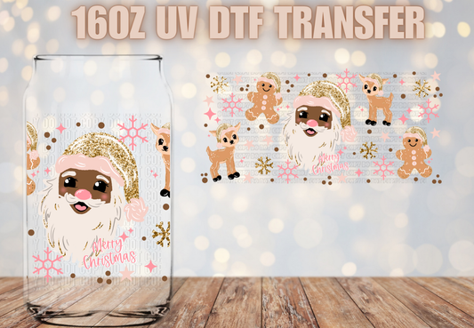 Santa dark skin UV DTF