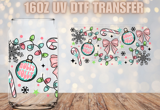 Holly Jolly coquette UV DTF