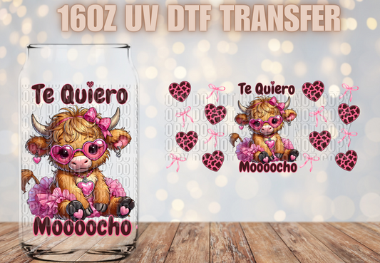 Te quiero  Moochooo pink UV DTF