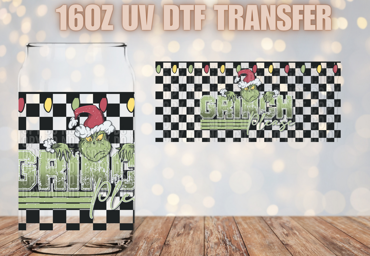 Mean one checkers UV DTF
