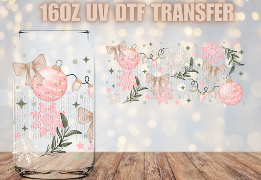 Cute Pink Ornaments  UV DTF