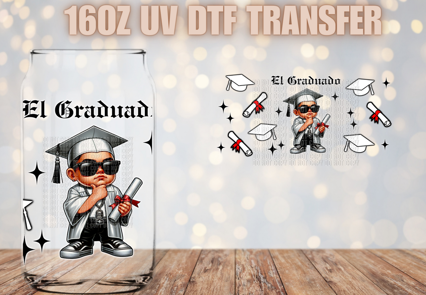 El Graduado white black  UV DTF Wrap