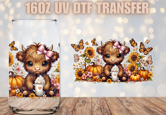 Butterfly highland cow   UV DTF