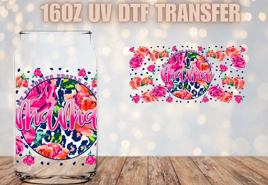 Mama floral circle  UV DTF Wrap