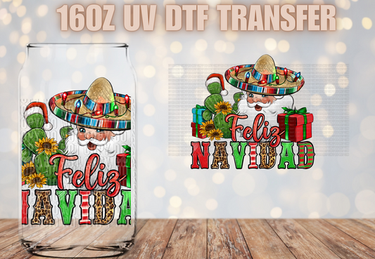 Feliz Navidad Santa UV DTF DECAL