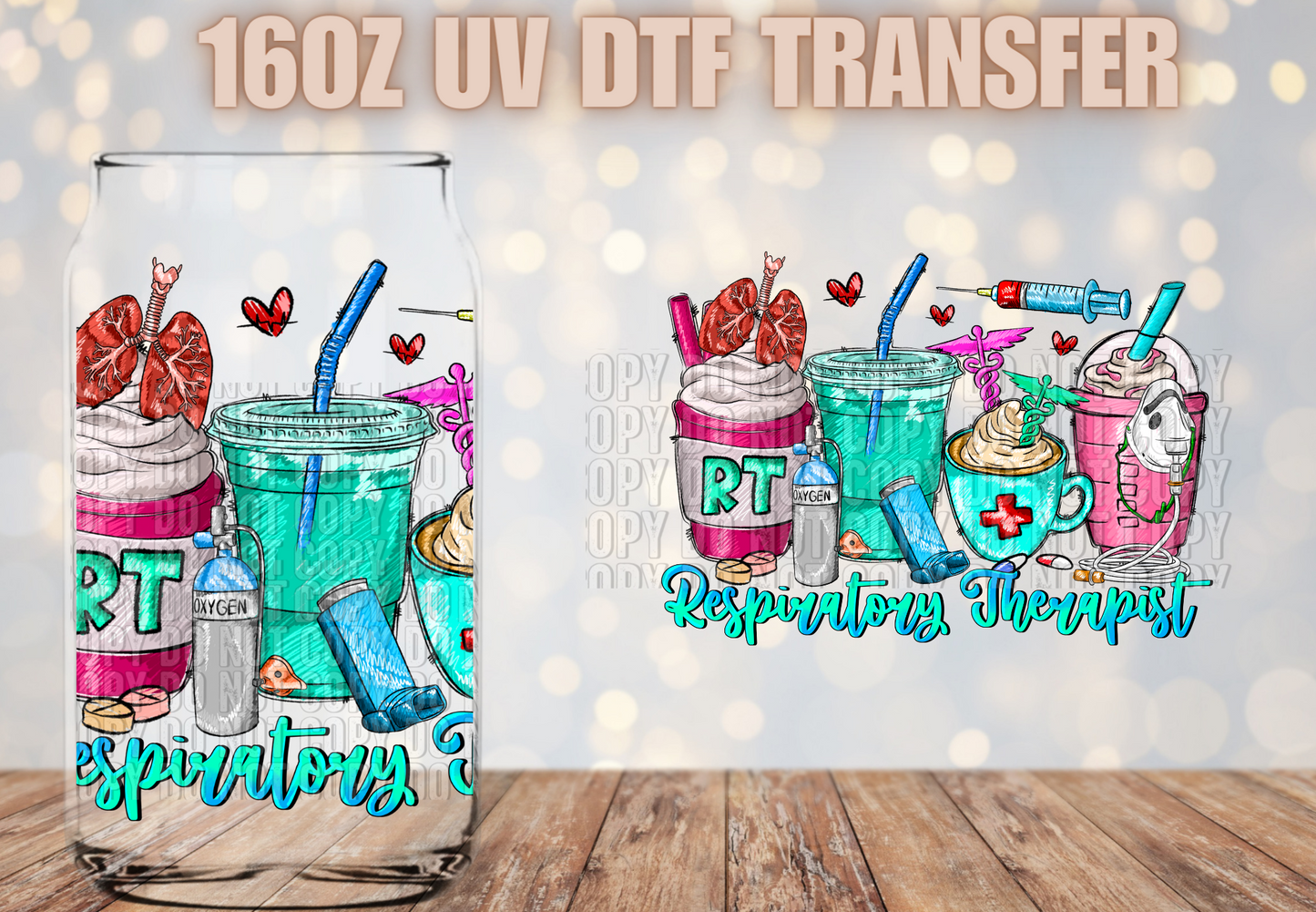 Respiratory Therapist cups UV DTF