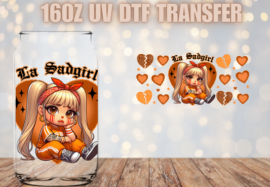 La Sad Girl Orange   UV DTF Wrap