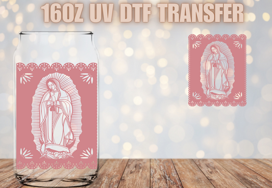 Virgen Maria Papel Picado UV DTF Decal \