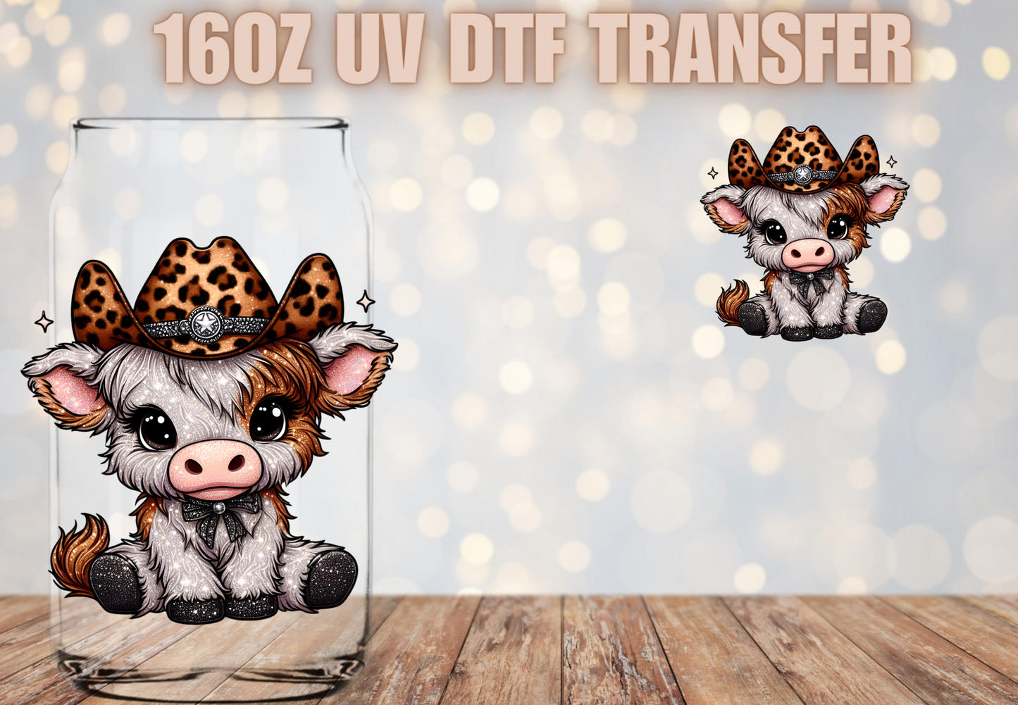 Cutie Highland Cow UV DTF Decal