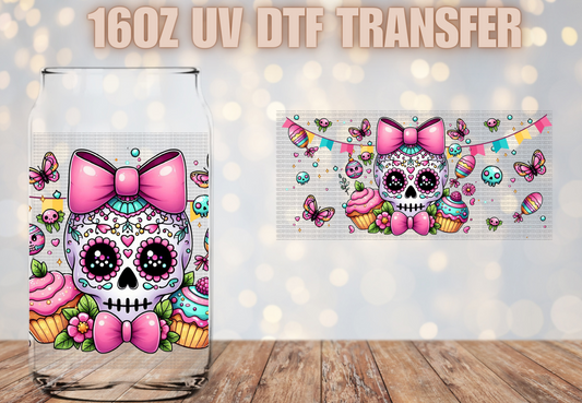 Dia de los muertos skull UV DTF