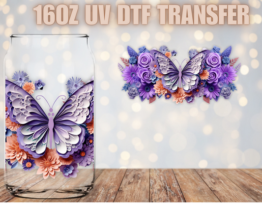 3D Butterfly UV  DTF Wrap