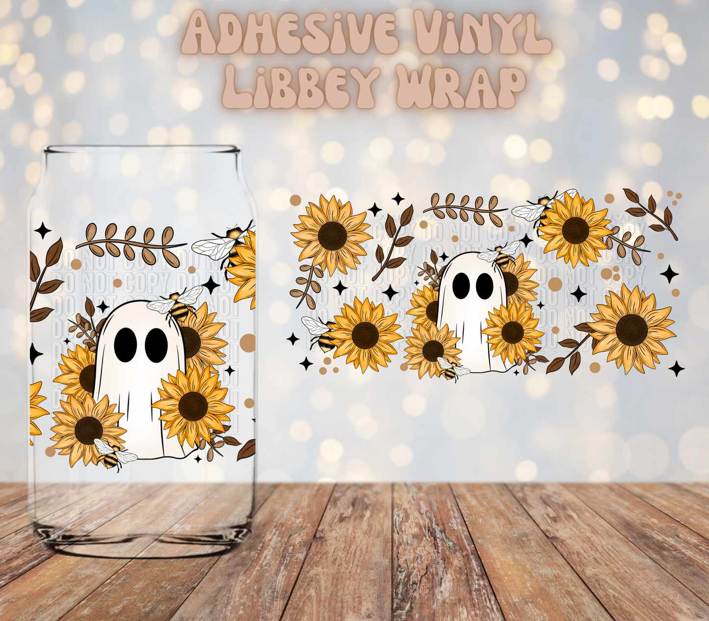 Sunflower Ghost 16oz Libbey Wrap