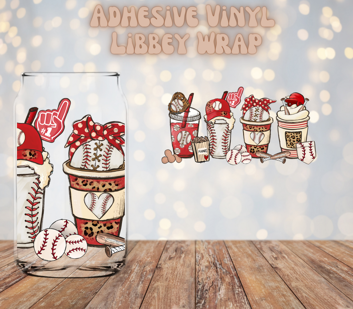 Baseball cups 16oz Libbey Wrap