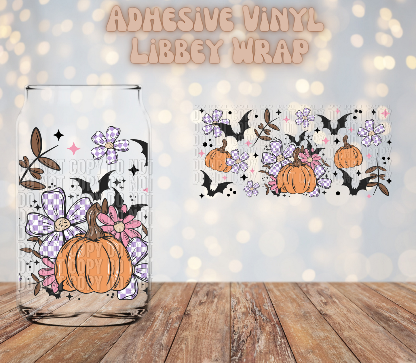 Pumpkin Florals  16oz Libbey Wrap