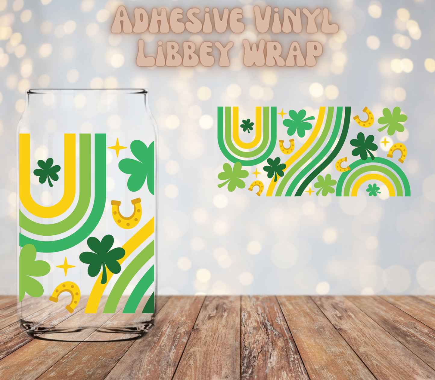 Lucky Rainbows 16oz Libbey Wrap