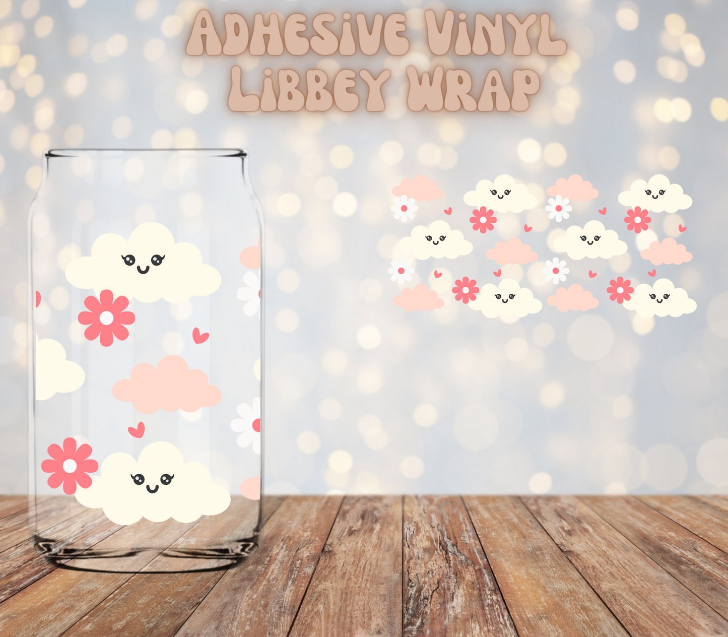 Daisy Clouds  16oz Libbey Wrap