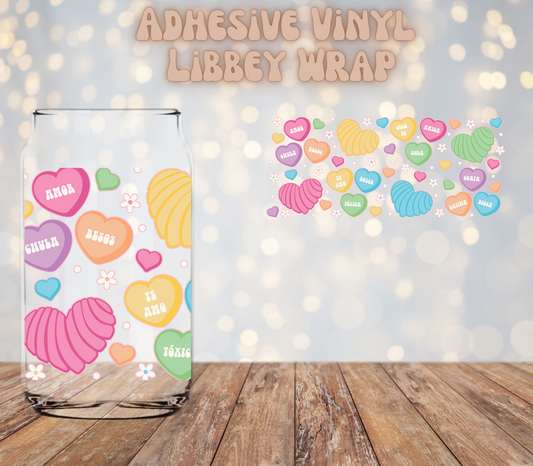 Concha Conversation Hearts Libbey Wrap