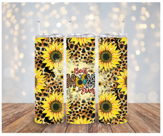 Best Mom Ever Sunflower leaopard Sublimation Transfer