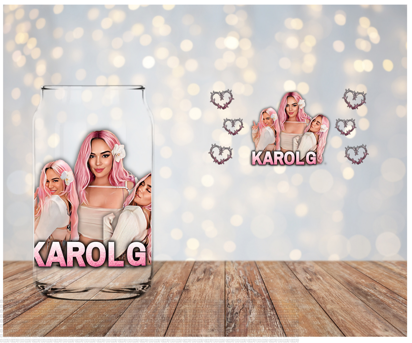 Karol Pink Hair  Libbey Sublimation Transfer