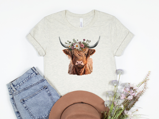 Floral Highland Cow