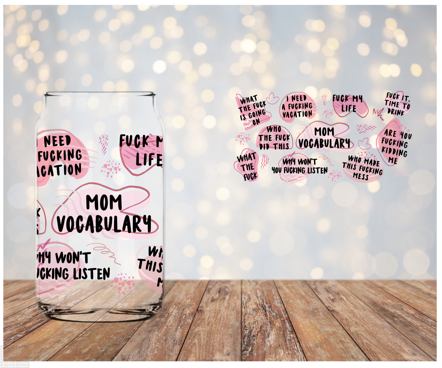 Mom Vocabulary  UV DTF wrap