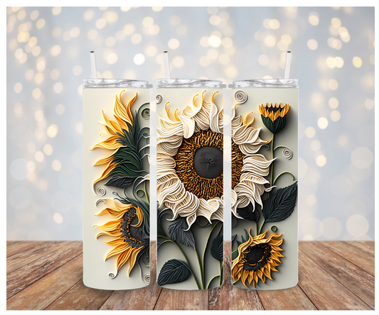 3D Sunflower Vinyl Wrap