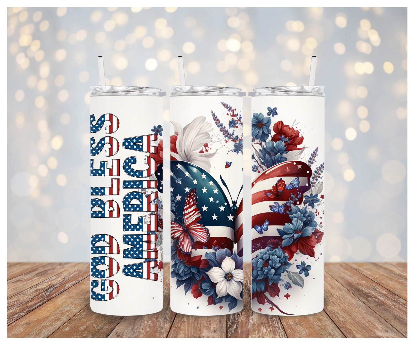 God Bless America butterfly Vinyl Wrap