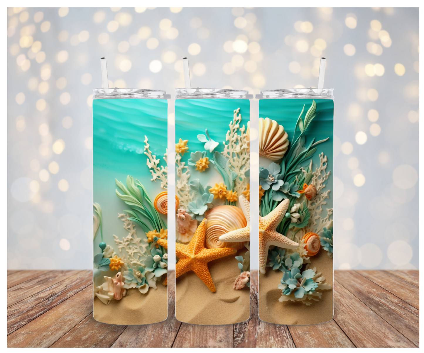 3D Starfish and Seashells Sublimation Transfer