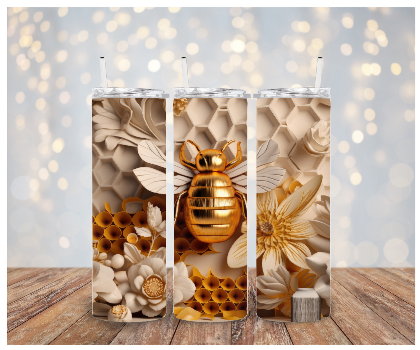 Gold Bee 3D Vinyl Wrap