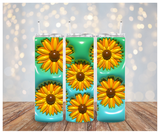 3D Ombre Sunflower Vinyl Wrap