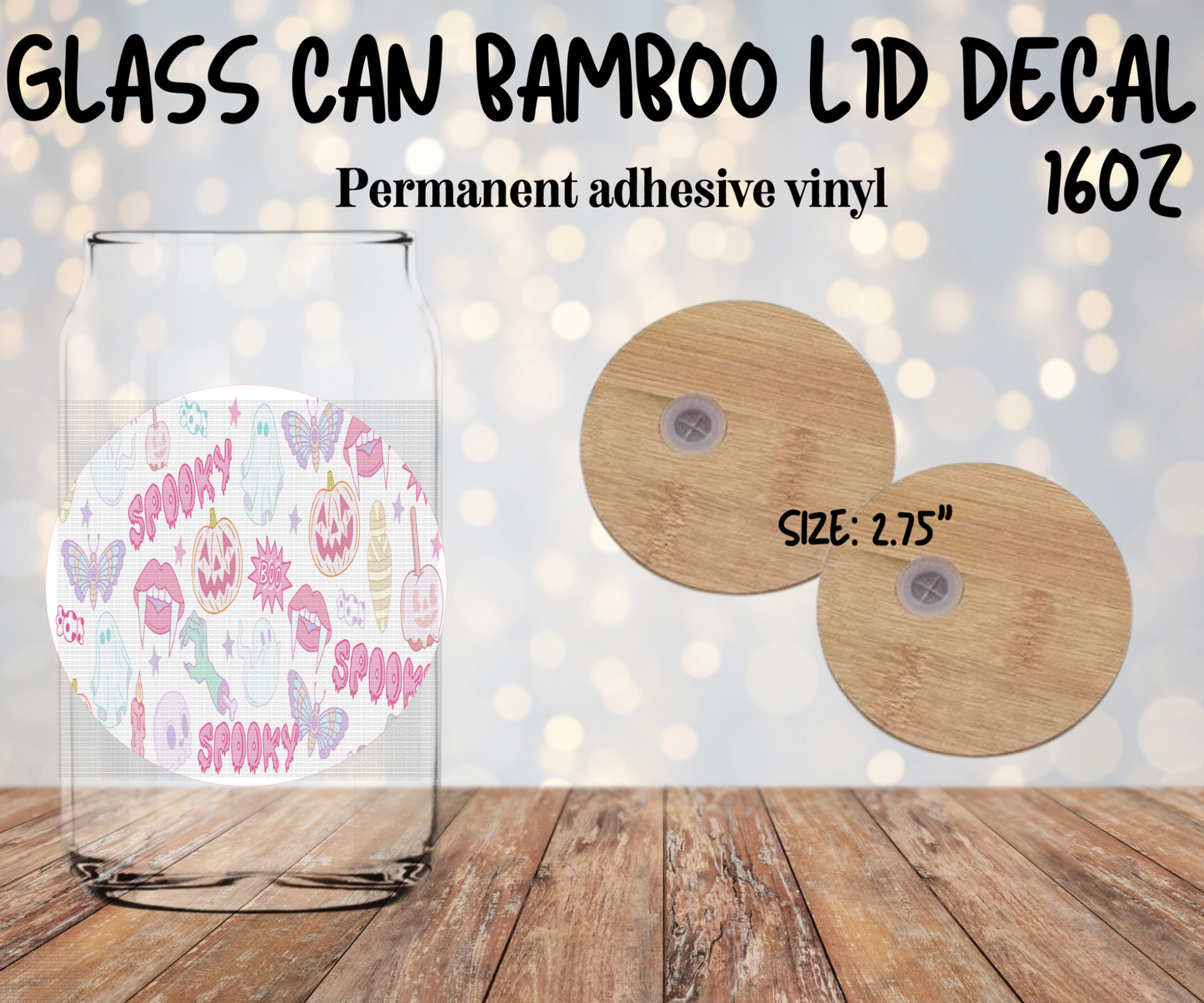 Pastel Halloween Bamboo Lid Decal