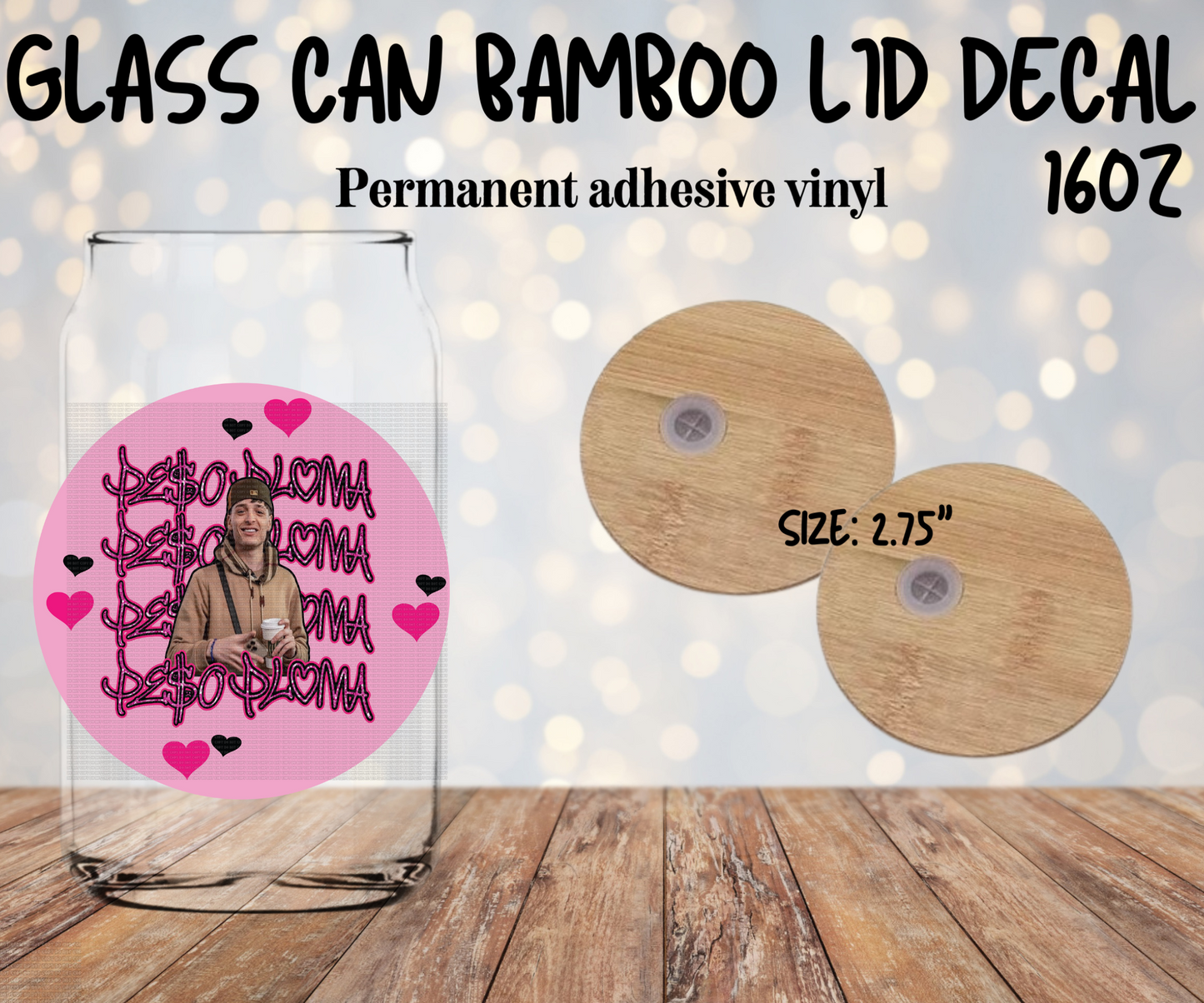 Peso Pluma name pink  Lid Decal