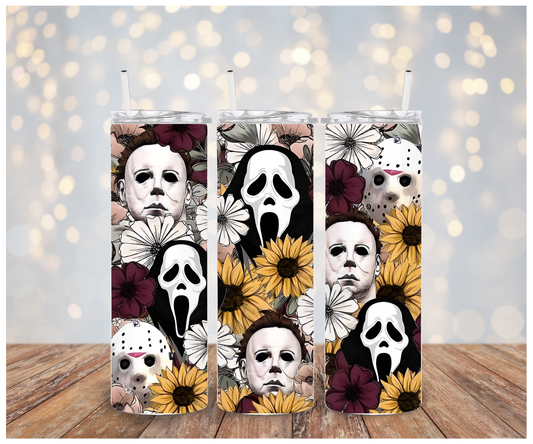 Floral Scary Characters Vinyl Wrap