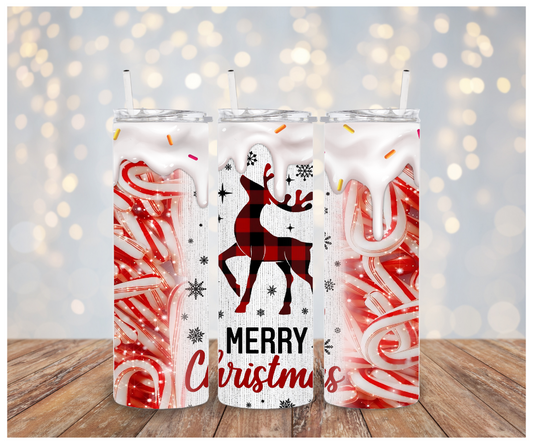 Merry Christmas plaid deer drip Vinyl Wrap