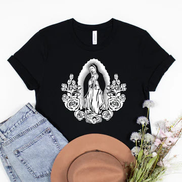 Virgen Maria Roses white