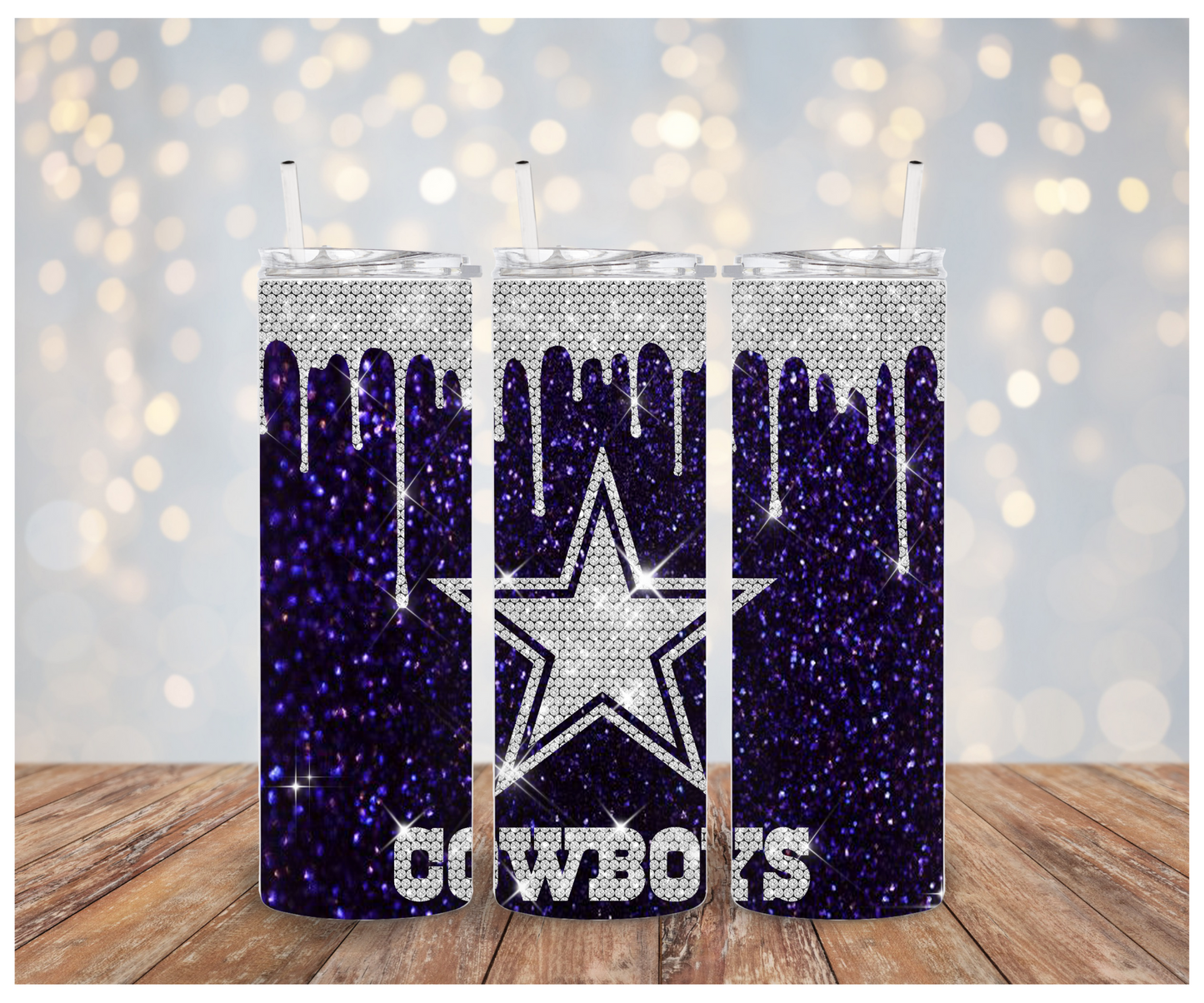 Cowboys Blue  Glitter drip Vinyl Wrap