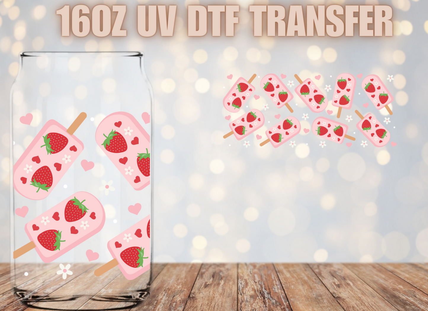 Paletas De Fresa UV DTF Wrap