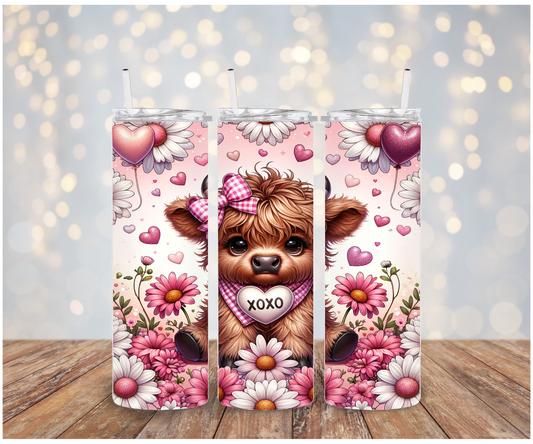 Highland cow XOXO Adhesive Vinyl Wrap