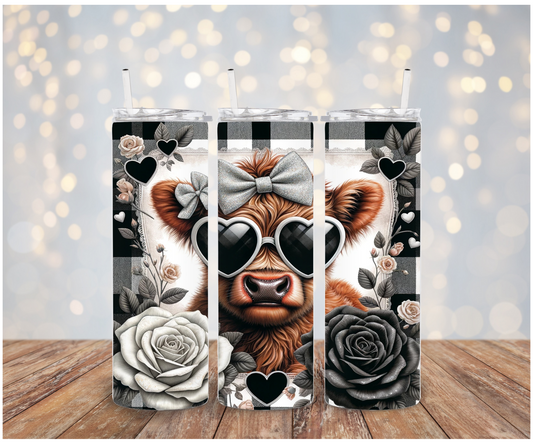 Highland cow silver bow Adhesive Vinyl Wrap