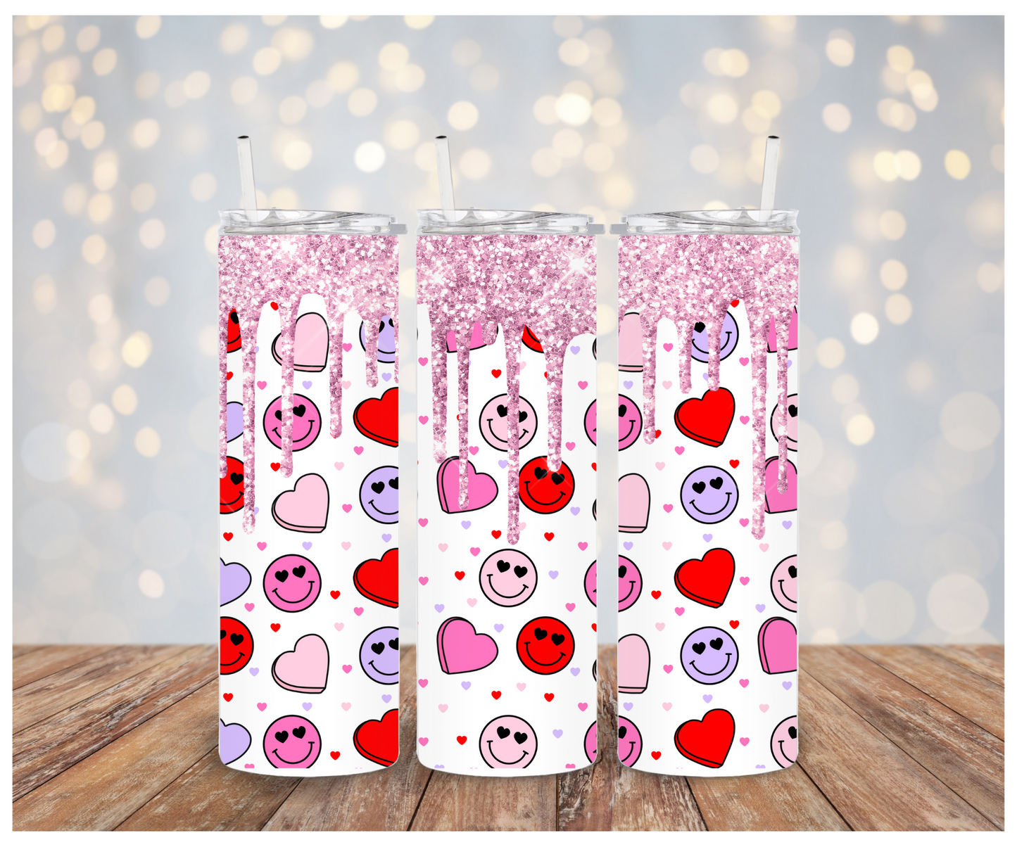 Smilies and hearts drip  Sublimation Transfer