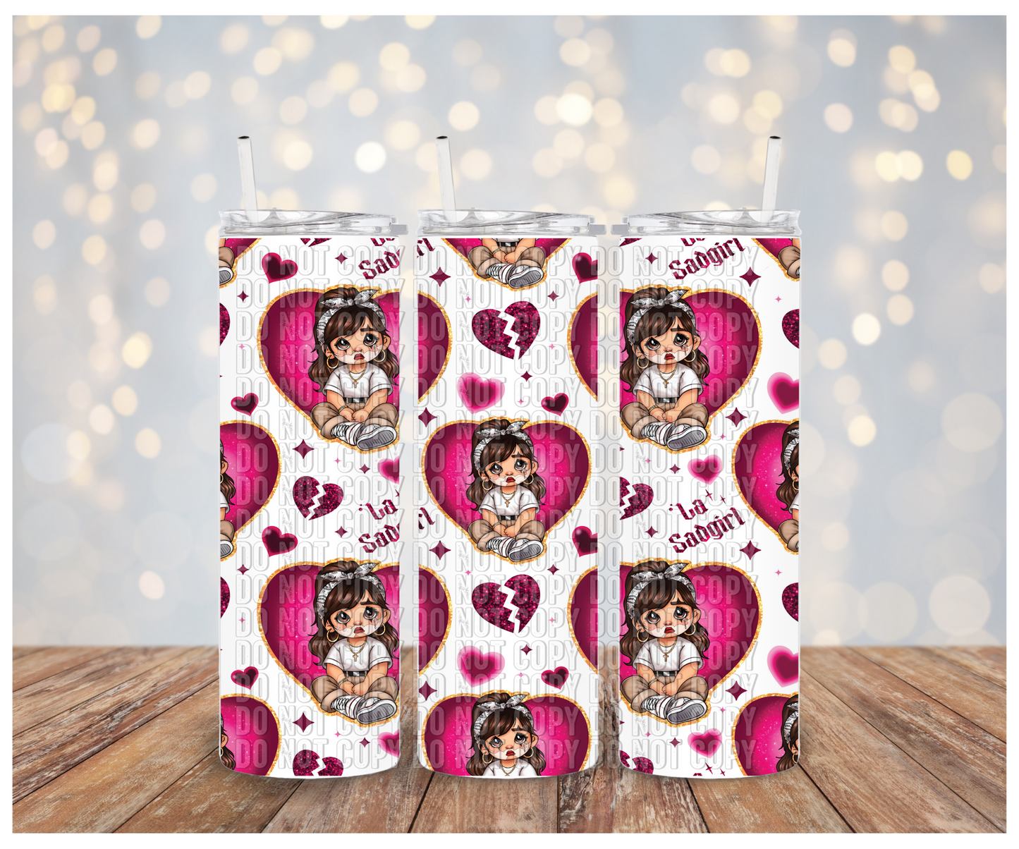 La Sad girl pink  Adhesive Vinyl Wrap
