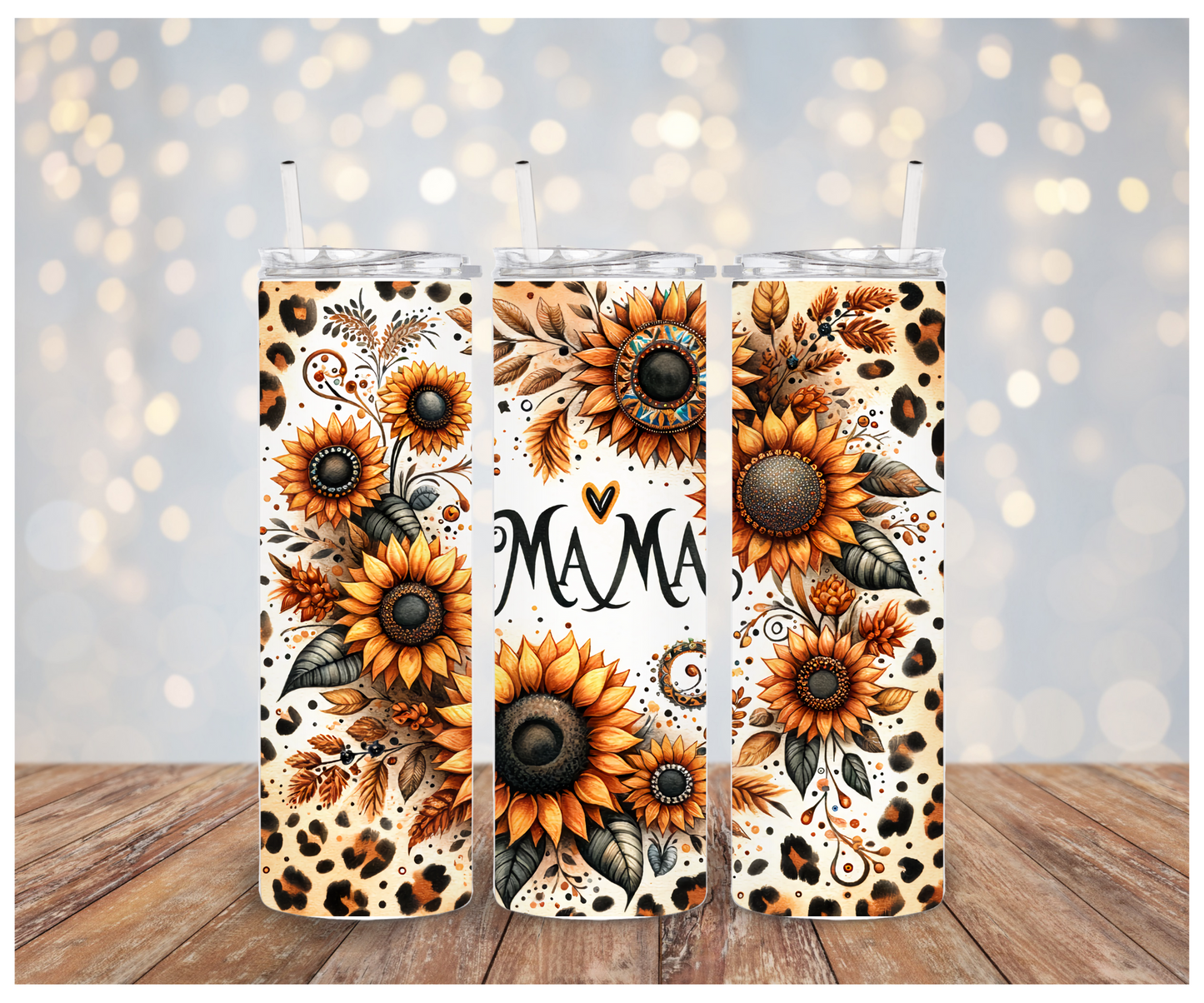 Mama Leopard Sunflowers Sublimation Transfer